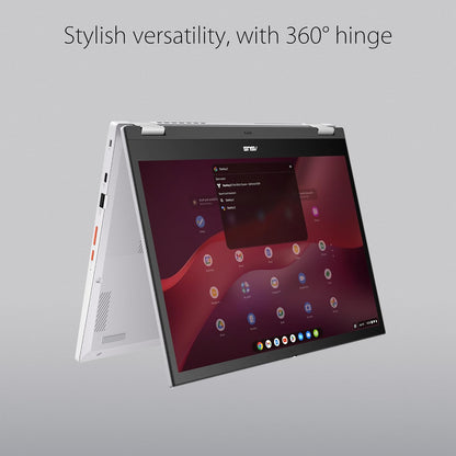 ASUS Chromebook Vibe CX34 Flip Cloud Gaming Laptop, 14" 144Hz Touchscreen Display, Intel® Core™ i5-1235U Processor, 512GB SSD, 16GB RAM, ChromeOS, Pearl White, CX3401FBA-AS51T-CB