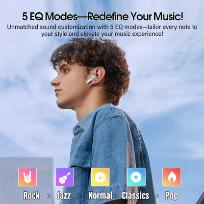 Wireless Earbuds, Bluetooth 5.4 Ear Buds with Multifunctional Touch Screen, 48H HiFi Stereo Headphones, ANC/ENC Noise Cancelling Mic, IPX7 Bluetooth Earbuds with 5 EQ Modes, in Ear Earphones, Black