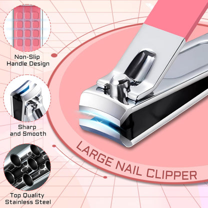 Manicure Pedicure Set, Nail Clipper Set for Men Women, Professional Manicure Kit Pedicure Kit, Nail Care Kit with Green Travel Leather Bag, Set 12 in 1