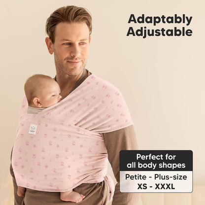 KeaBabies Baby Wrap Carrier - All in 1 Original Baby Carrier Newborn To Toddler Sling, Easy to Wear, Hands Free Bonding, Lightweight, Breathable Infant Wraps (Trendy Black)
