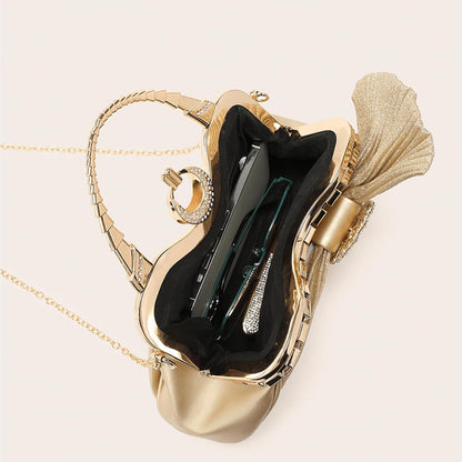 Buric Clutch Purses for Women Rhinestone Evening Handbag Bridal Wedding Prom Purse Formal Party Bow Tie Clutch for Women