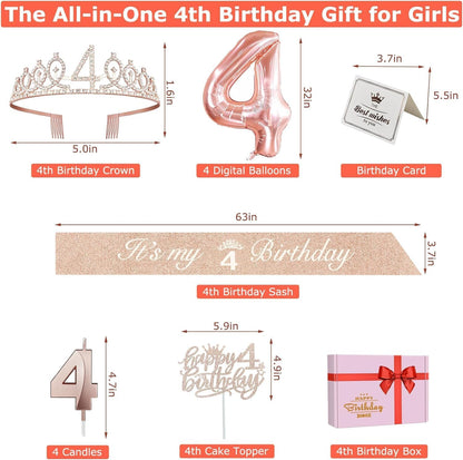 65th Birthday Decorations for Women, Including 65th Birthday Sash and Crown, Cake Topper and Candles, Number Balloons Rose Gold, 65 Year Old Gifts for Women