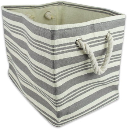 DII Storage Basket or Bin, Collapsible & Convenient Storage Solution for Office, Bedroom, Closet, Toys, Laundry (Large) - Pink Rugby Stripe