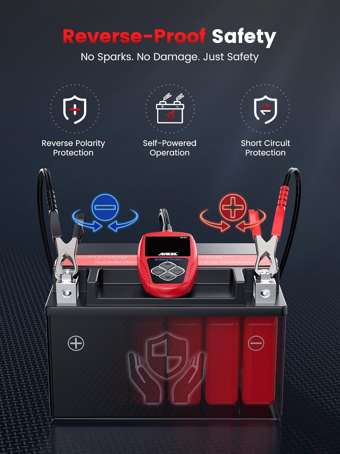 12V Digital Car Battery Tester with Alternator and Cranking Analysis, Automotive Battery Diagnostic Tool for Cars, Trucks, RVs, Boats, and Marine Vehicles