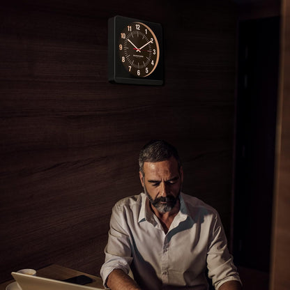 Marathon Studio Edition 12-Inch Jumbo Analog Wall Clock with Auto Night-Light (Model: CL030057-BK-WS-NA)