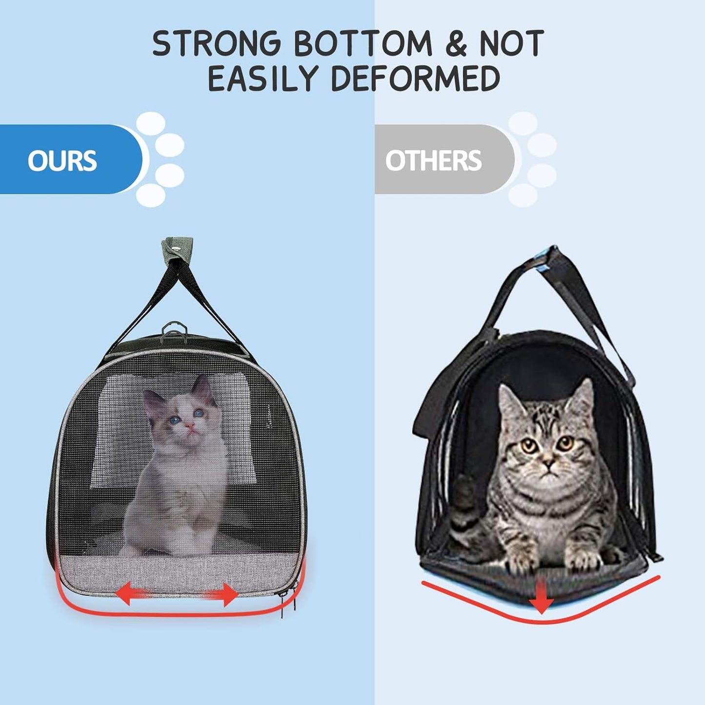 BurgeonNest Cat Carriers for Medium Cats Under 25 lbs, Pet Carrier for Cats with Unique Side Bag,Top Load Small Pet Carrier Soft-Sided Escape Proof with 4 Ventilated Windows