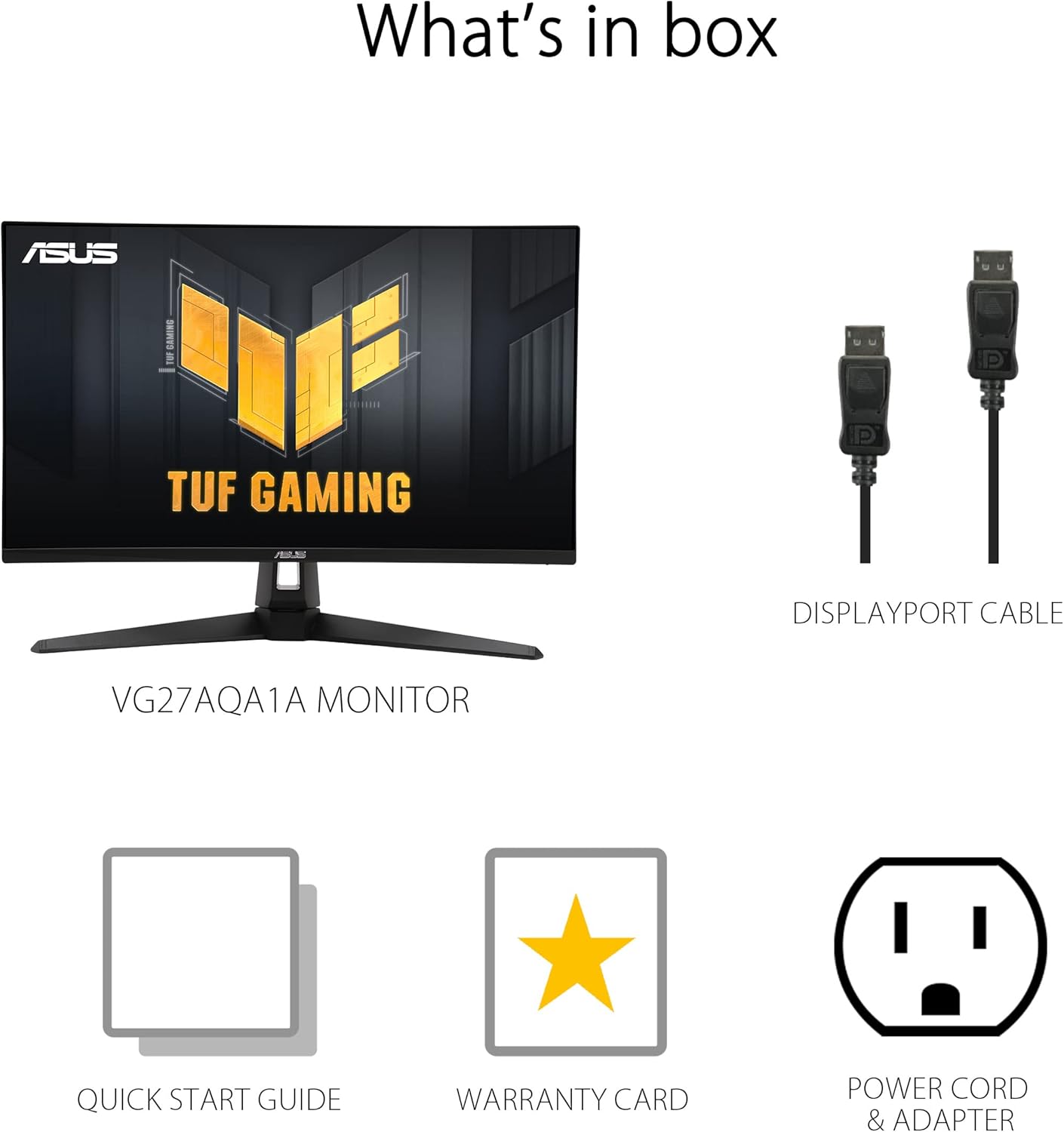 ASUS TUF Gaming 27” 1440P Gaming Monitor (VG27AQM1A) - QHD (2560x1440), 260Hz, 1ms, Fast IPS, ELMB Sync, Freesync Premium, G-Sync compatible, Variable Overdrive, 90%DCI-P3, DisplayHD 400, 3yr warranty