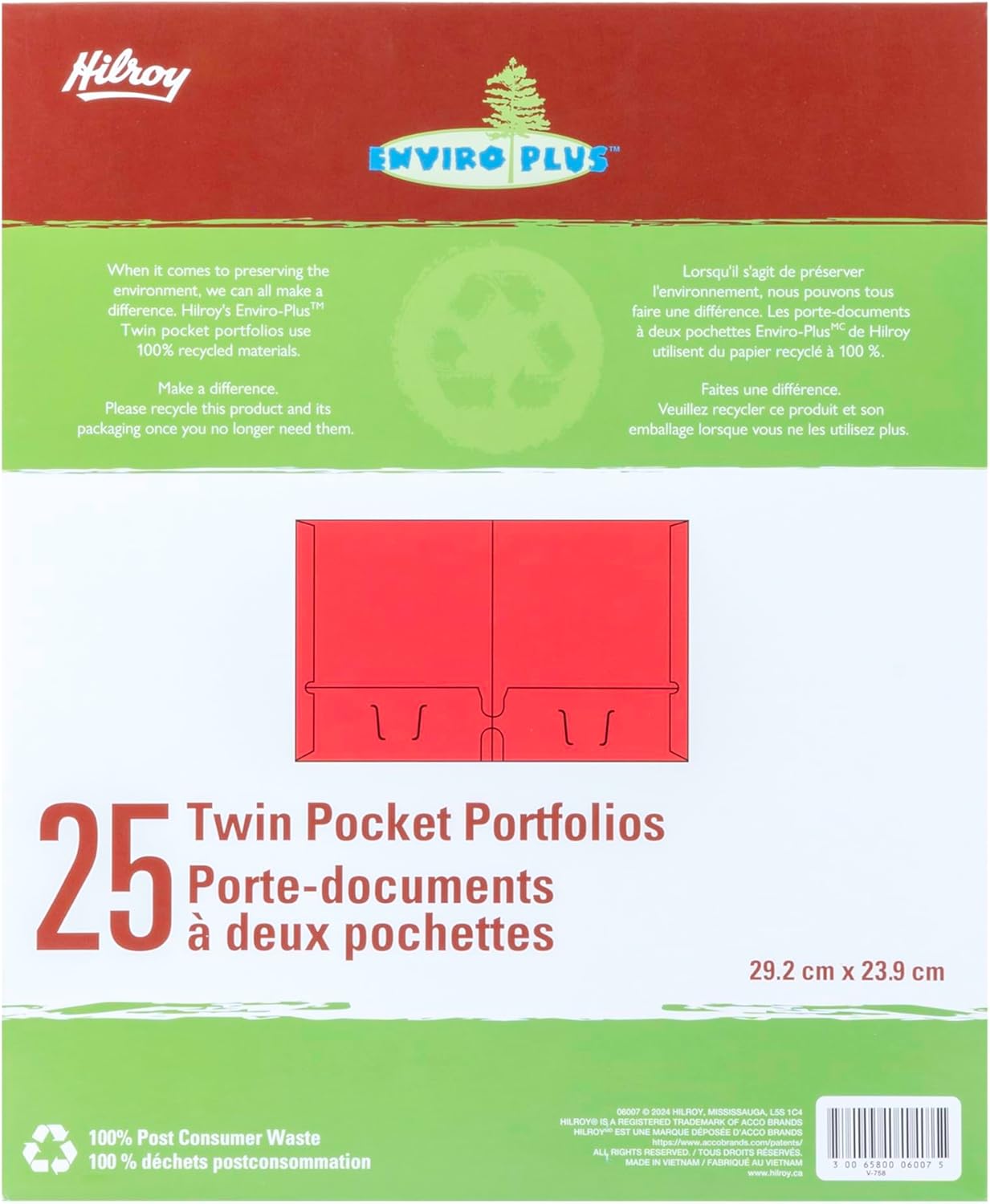 Hilroy Twin Pocket Portfolios, 9.5" x 11.75", 4-Pack, Assorted Colours (06042)
