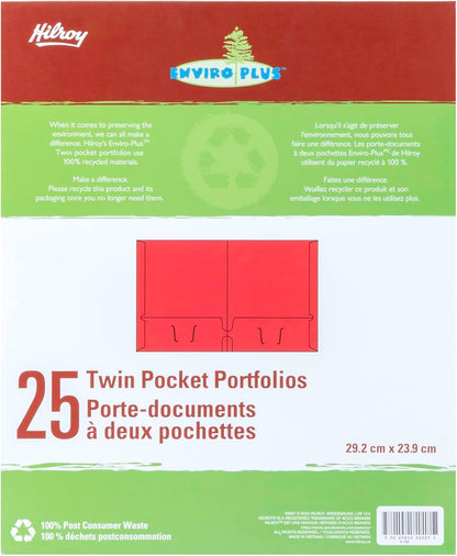 Hilroy Twin Pocket Portfolios, 9.5" x 11.75", 4-Pack, Assorted Colours (06042)
