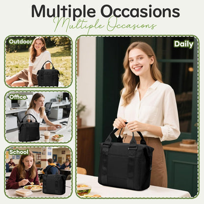 Lunch Bag Insulated Lunch Box Leakproof Lunch Tote Bags for Women Men,Portable Thermal Cooler Bag Lunch Containers with Shoulder Strap for Work, Family, Picnic, School, Outdoor,BBQ C2-Pinkpurple