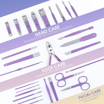 WOAMA Manicure Set 30 in 1 Nail Clipper Set Nail Kit for Women Men Stainless Steel Manicure Kit Professional with Travel Case