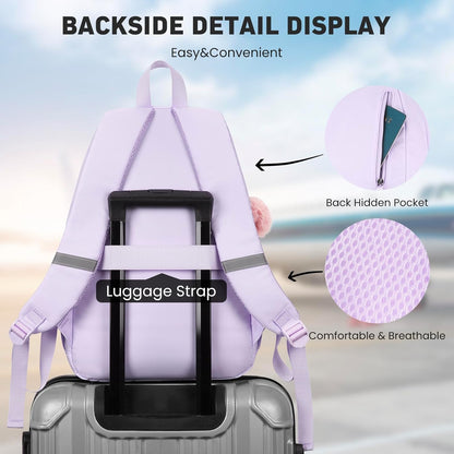 WINDARS School Backpack for Teen Girls, Cute College Backpacks for Women Students Aesthetic Bookbag Large 15.6 Inch Laptop Bag Middle School Travel Back Pack (Khaki Beige)