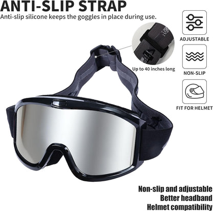 4-FQ Upgraded Motocross Goggles, Motorcycle Gear ATV Dirt Bike Riding Racing MX & MTB Eyewear