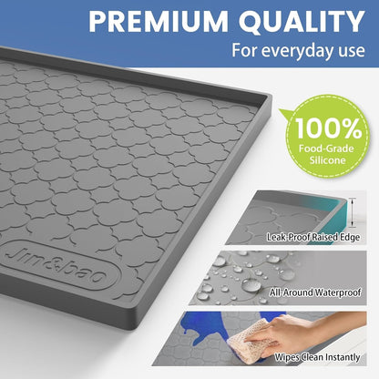 Jin&Bao Waterproof Under Sink Mat 37x19 for Kitchen and Bathroom, Thicken Kitchen Shelf Liner and Cabinet Protector, Organizer and Storage, Silicone Drip Tray, Pet Food Mat, Coffee Mat, Shoe Mat