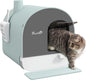 PawHut Large Cat Litter Box with Lid, Enclosed Kitty Litter Box with Slide-Out Tray, Scoop, Filter, Green