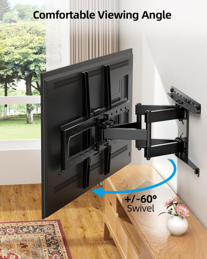 HOME VISION Full Motion TV Wall Mount for Most 32-85 inch TVs up to132 lbs, TV Mount Swivel and Tilt with Dual Articulating Arms, Wall Mount TV Bracket Max VESA 600x400mm, Fits 8" 12" 16" Wood Studs