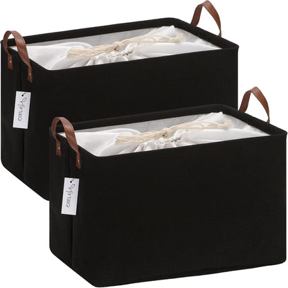 Hinwo 6-Pack Small Canvas Fabric Storage Baskets Set with Handles, Open Storage Bins, Cube Storage Organizer, Shelf Organizer Bins for Closet, 7.9L, 12 x 8 x 5 Inches, Grey Stripe