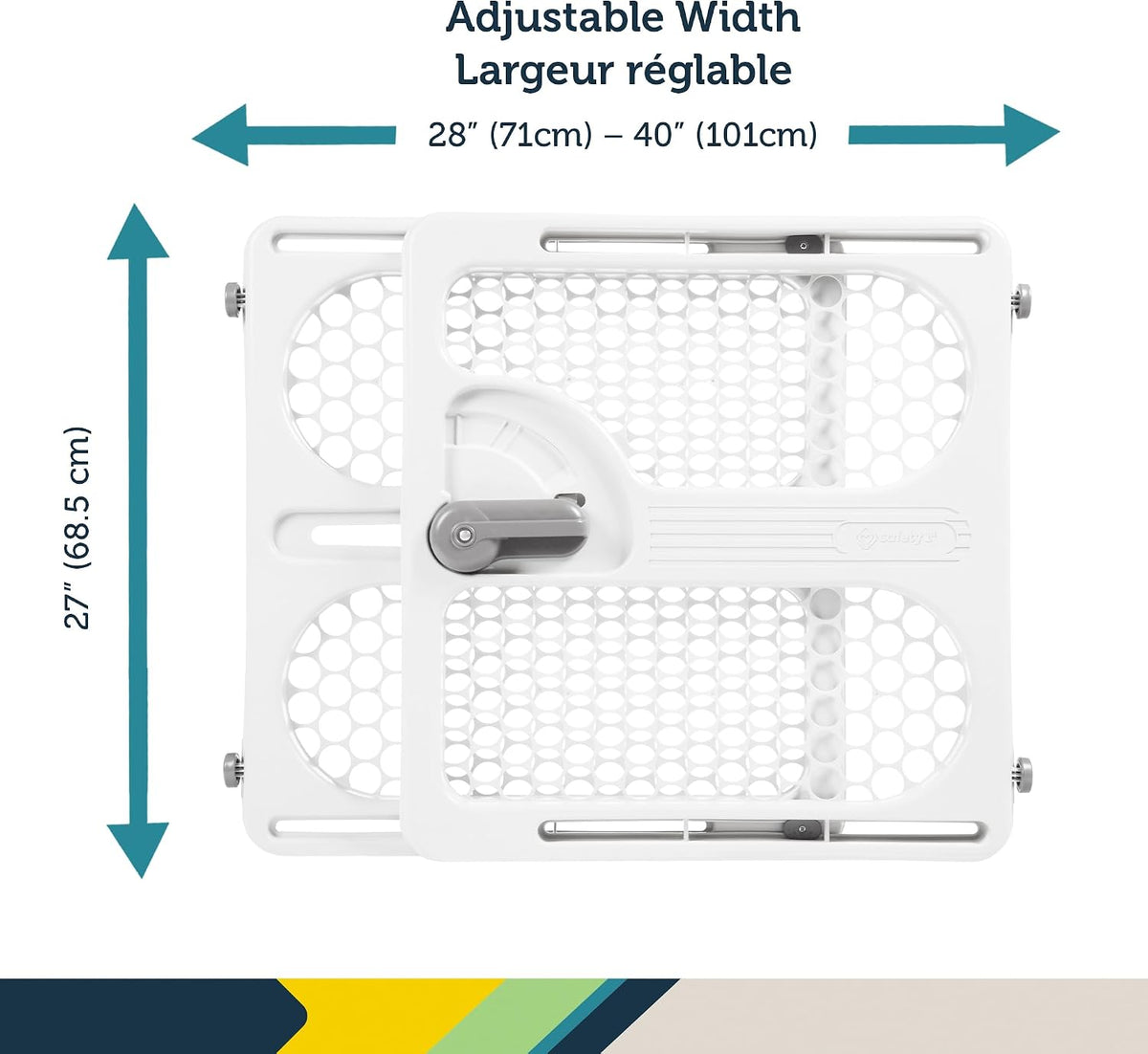 Pressure Mount Safety Gate for Doorways | Adjustable 28–40 Inch Width, 27 Inch Height, White