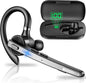 New bee Bluetooth Headset V5.1, 72H Talktime Wireless Bluetooth Earpiece for Cellphone with 500mah Charging Case Dual Mic Noise Cancelling Hands-Free Earphones for Office Driver Calls