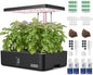 iDOO Hydroponics Growing System Kit 12Pods, Christmas Gifts for Women Men, Herb Garden Indoor with LED Grow Light for Home, Built-in Fan, Auto-Timer, Adjustable Height Up to 11.3", 12Pods Kit-Black
