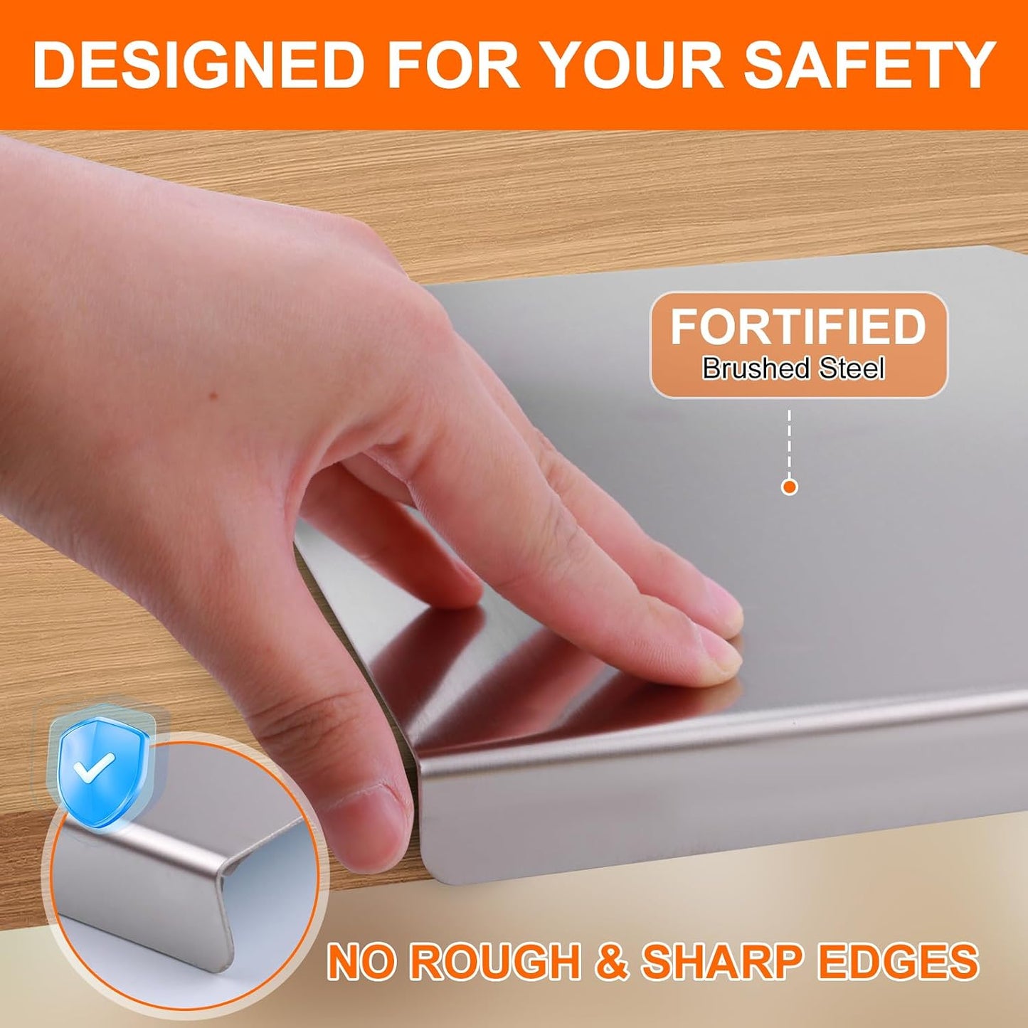 Stainless Steel Cutting Board with 2 Pack Non-Slip Mats, Yoposeo Heavy Duty Baking Cutting Chopping Boards for Kitchen, Meat, Fruits, Vegetables, Bread and Baking (23.6" X 15.7"/ 60 X 40cm)