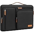 MOSISO 360 Protective Laptop Bag 13.3 inch, 13-13.3 inch Computer Shoulder Bag Compatible with MacBook Air/Pro 13/Pro 14, HP Dell ASUS, Side Open Messenger Case &4 Zipper Pockets&Handle, Black