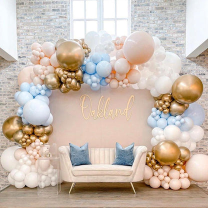 Gold Metallic Chrome Latex Balloon Arch Kit, 102PCS 18In 12In 10In 5In Arch Garland For Festival Picnic, Engagement, Wedding, Birthday Party, Gold Theme Anniversary Decoration With 33FT Ribbon
