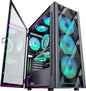 MUSETEX ATX PC Case, 6 x 120 mm PWM ARGB Fans pre-Install, Polygonal Mesh Gaming PC Case, Opening Tempered Glass Side Door Computer Case, Mid-Tower Case, USB 3.0 x 2, Black, NN8