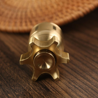 Rotating Brass Missile Figurine | Desk Ornament | Bookshelf Decor | Office Accessory | Modern Military Decor