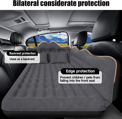 Car Air Mattress, Inflatable SUV Truck Air Mattress Back Seat Camping Bed Thickened Car Sleeping Pad for Travel, Car Bed SUV Mattress with Car Air Pump 2 Pillows