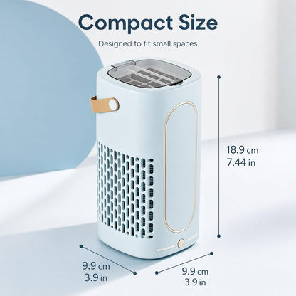 Portable Mini Ice Maker Machine, Compact Ice Making Appliance for Home Kitchens, Offices, Travel and Small Spaces, Convenient Ice Maker for Cold Drinks, Refreshments and Daily Use Blue