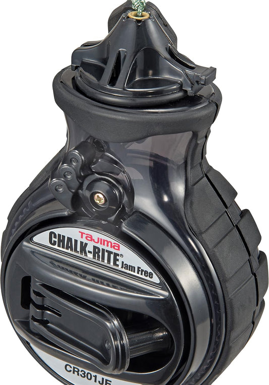 TAJIMA Chalk Line - Chalk-Rite Jam Free Chalk Box with Extra Bold 1mm Snap Line & Five Gear Quick Retrieval - CR301JF