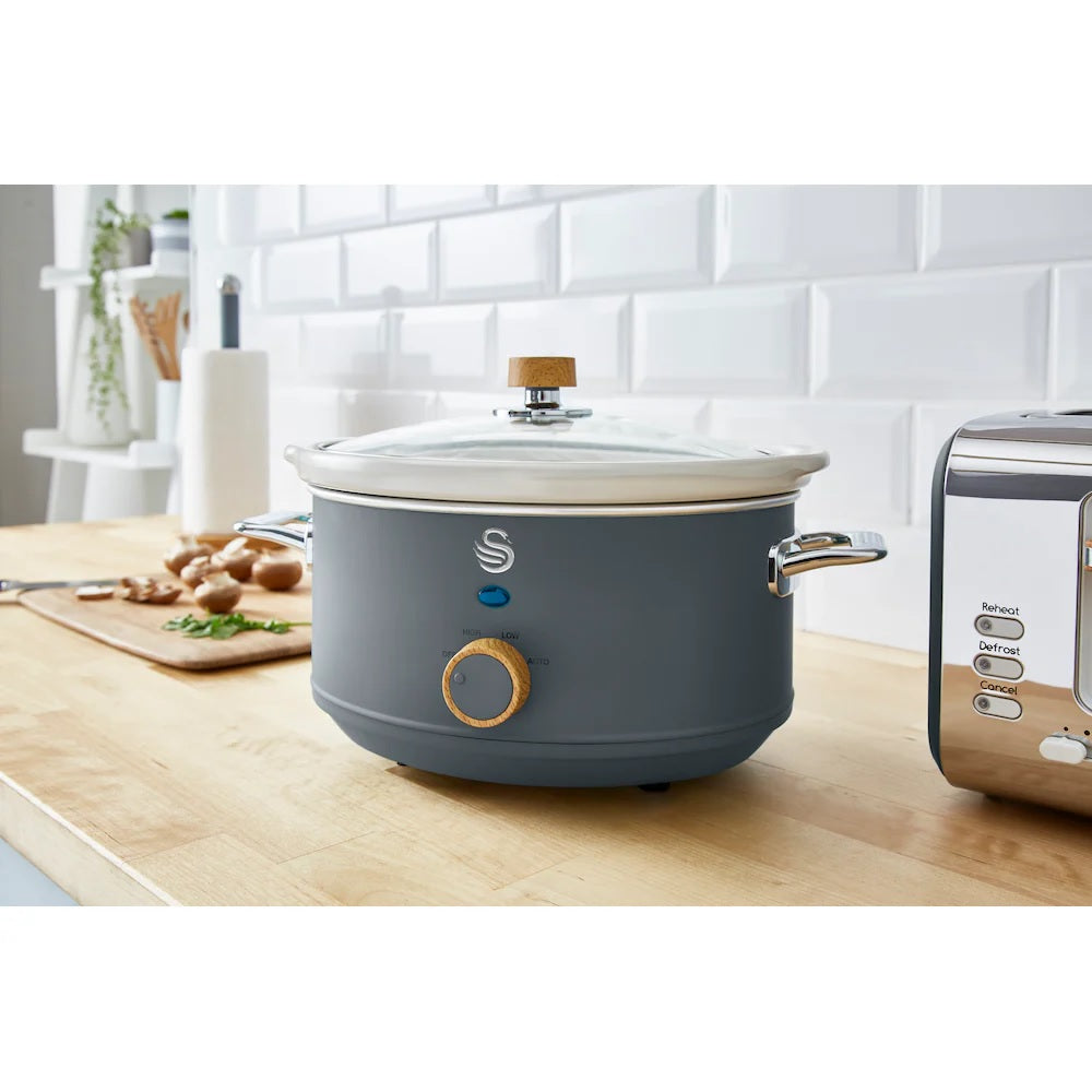 Swan Swan Nordic 3.5L Slow Cooker - Grey - PuriLite