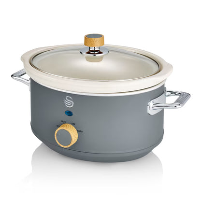 Swan Swan Nordic 3.5L Slow Cooker - Grey - PuriLite