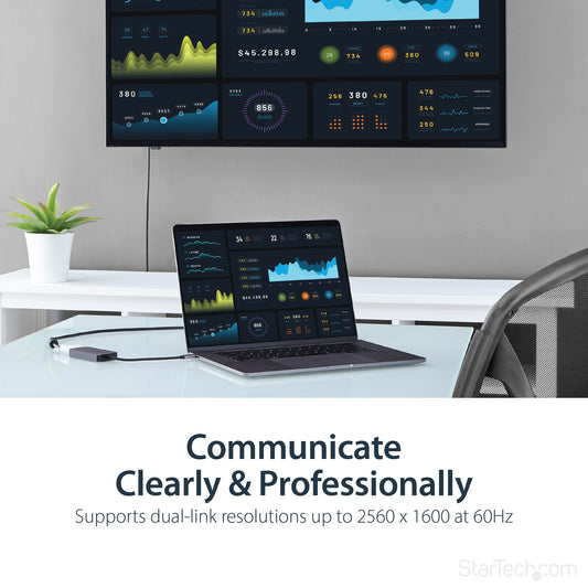 USB-C to DVI Adapter - Dual-Link Connectivity - Active Conversion - PuriLite