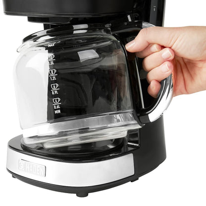 Haden Heritage 12-Cup Programmable Coffee Maker -Black and Chrome