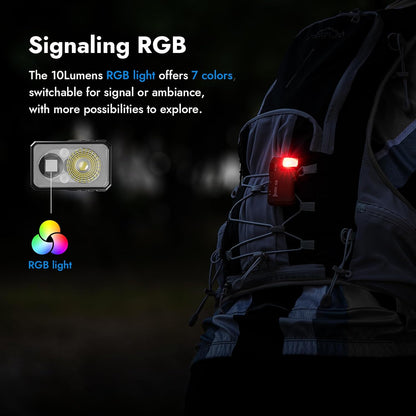 G5 Rechargeable EDC Flashlight – 400 Lumens Dual Light Mini Pocket Flashlight with RGB, Magnetic Keychain, Rotatable Head, USB-C (Black)