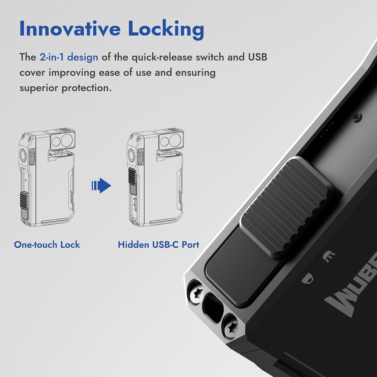 G5 Rechargeable EDC Flashlight – 400 Lumens Dual Light Mini Pocket Flashlight with RGB, Magnetic Keychain, Rotatable Head, USB-C (Black)