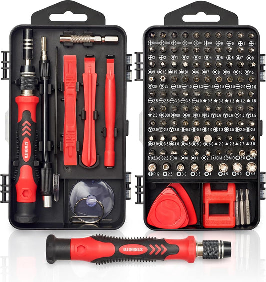 124-Piece Precision Screwdriver Set with Magnetic Bits, Small Repair Tool Kit for Laptop, Phone, Tablet, Computer, Electronics, Glasses, and Watch Repair