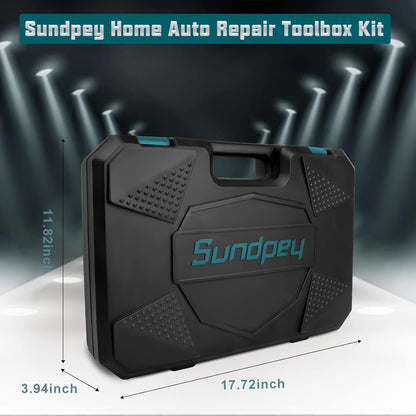Sundpey 257-Piece Home Tool Kit – Complete Household Repair Tool Set with Ratchet, Screwdriver, Socket Set & Portable Storage Case - PuriLite