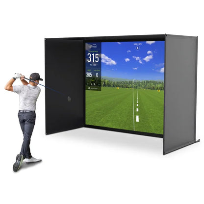 GoSports Golf Simulator Enclosure Net - Complete Set with Frame and HD Impact Screen Kit - 10 x 8 Ft