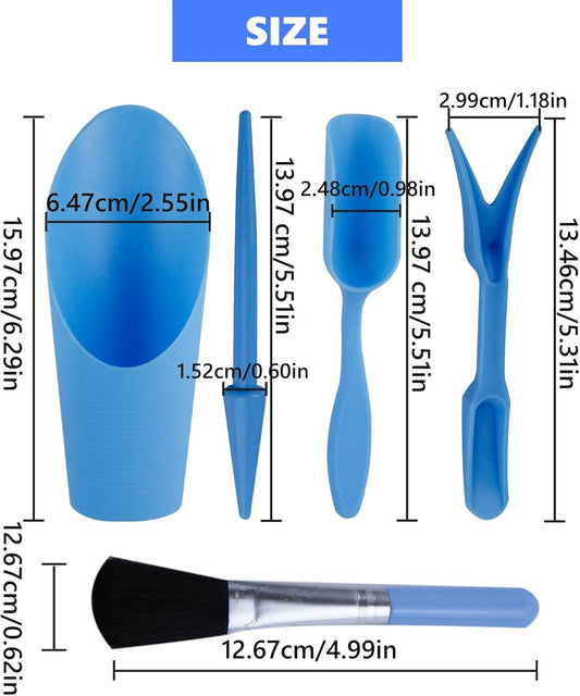 5 Pcs Mini Garden Tool Set Hand Tools Succulent Tools Transplanting Tools Set Succulent Care Plastic Kit Bonsai Potting Soil Indoor for Succulent Miniature Plant Gardening for Flower Planting - PuriLite