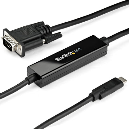 3.3ft (1m) USB C to VGA Cable - 1920x1200/1080p USB Type C to VGA Video Active Adapter Cable - Thunderbolt Compatible - Laptop to VGA Monitor/Projector - DP Alt Mode HBR2