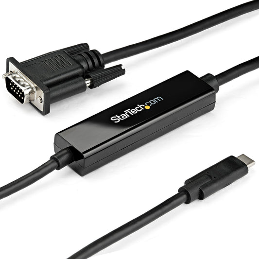 3.3ft (1m) USB C to VGA Cable - 1920x1200/1080p USB Type C to VGA Video Active Adapter Cable - Thunderbolt Compatible - Laptop to VGA Monitor/Projector - DP Alt Mode HBR2
