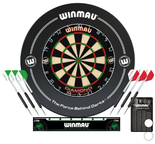 Winmau Diamond Professional Dartboard and Surround Set - PuriLite