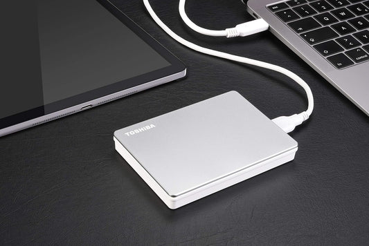 Toshiba Canvio Flex 2TB Portable External Hard Drive USB- C USB 3.0, Silver for PC, Mac, & Tablet - HDTX120XSCAA - PuriLite