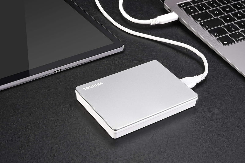 Toshiba Canvio Flex 2TB Portable External Hard Drive USB- C USB 3.0, Silver for PC, Mac, & Tablet - HDTX120XSCAA