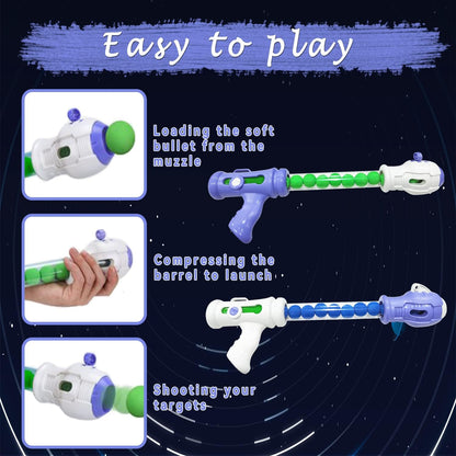 Shooting Game Toy Set for Age 6, 7, 8,9,10+ Years Old Kids Boys/Girls - 2pk Foam Ball Popper Air Guns & Shooting Target & 24 Foam Balls Toys for Kids Boy