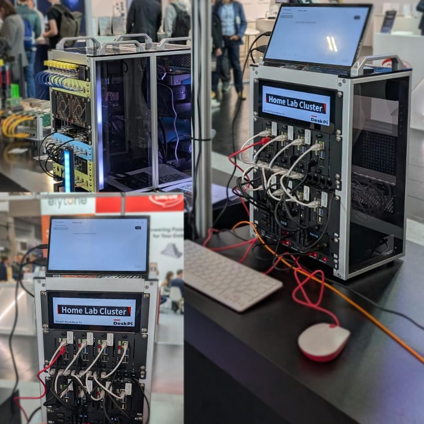 GeeekPi 7.84-Inch 1280x400 LCD Touch Screen 2U Rack-Mount Monitor for DeskPi RackMate T0/T1/T2 Server Cabinet