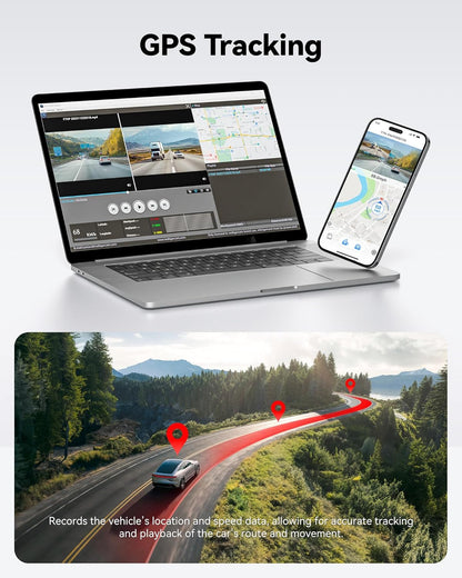 REDTIGER F7NP Dual Dash Cam - 4K Front + 1080P Rear, Built-in Wi-Fi, GPS, 32GB Card, Night Vision, Parking Mode